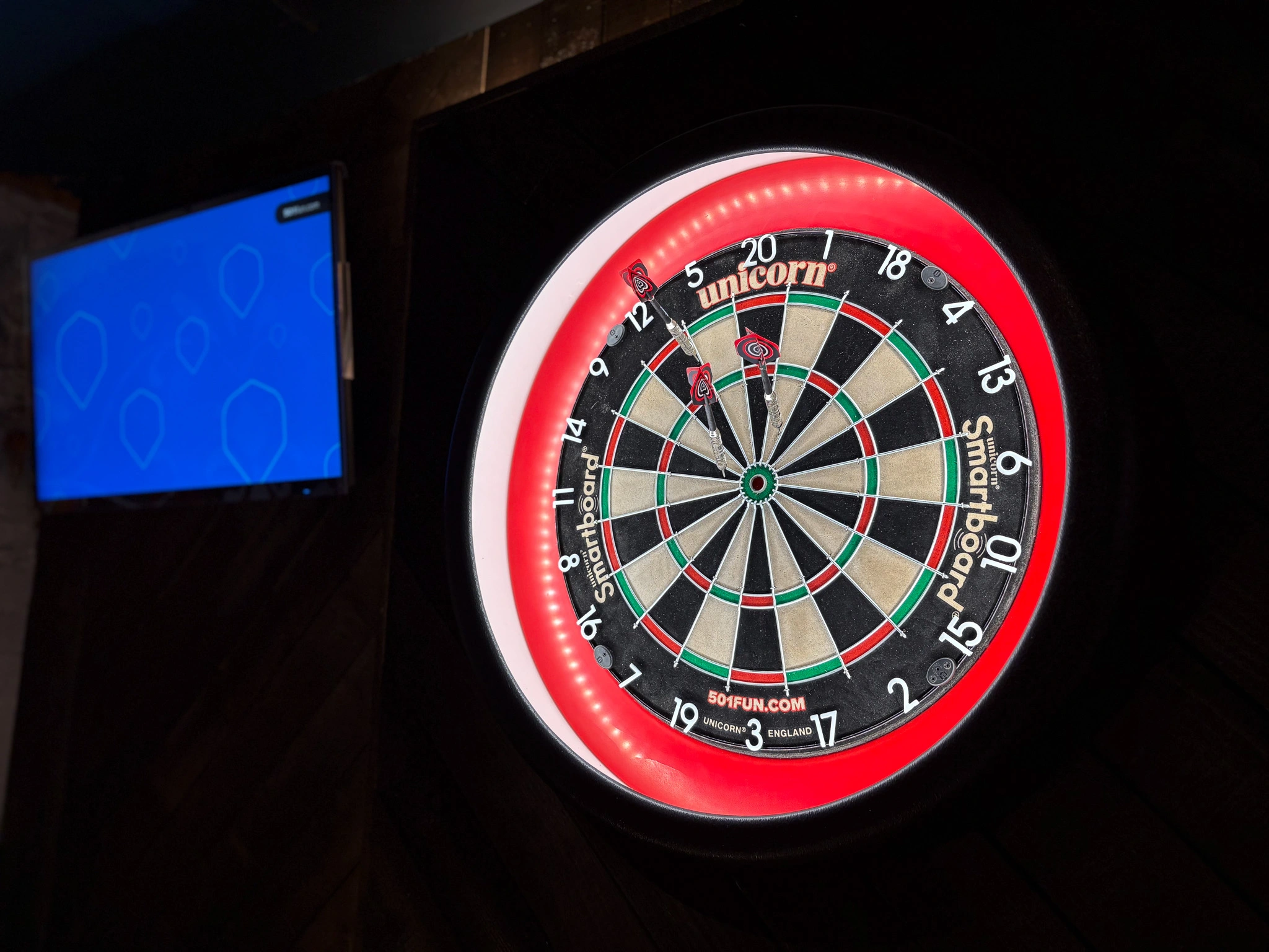 Vibrant darts booth